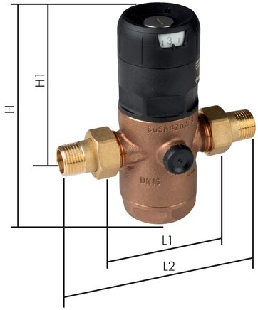 Exemplarische Darstellung: Filterdruckminderer für Trinkwasser & Stickstoff (Rotguss)