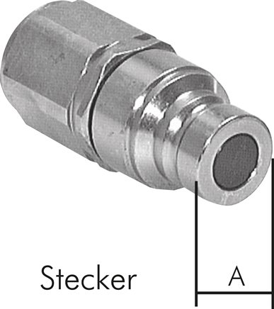 Exemplary representation: Flat-face couplings with female thread, plug, galvanised steel