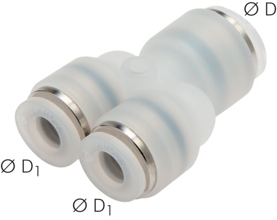 Exemplarische Darstellung: Y-Steckverbindung, PVDF