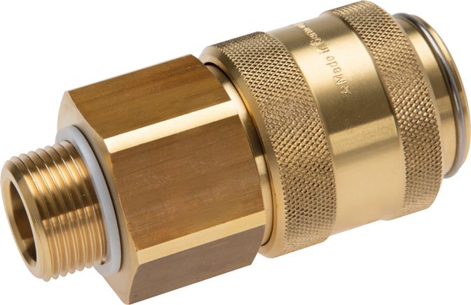 Exemplary representation: Coupling socket with male thread, brass